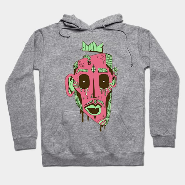 Pink Mint Strange King Juan Hoodie by kenallouis